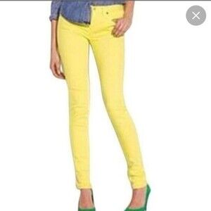 J Crew Yellow Toothpick Ankle Jeans 28